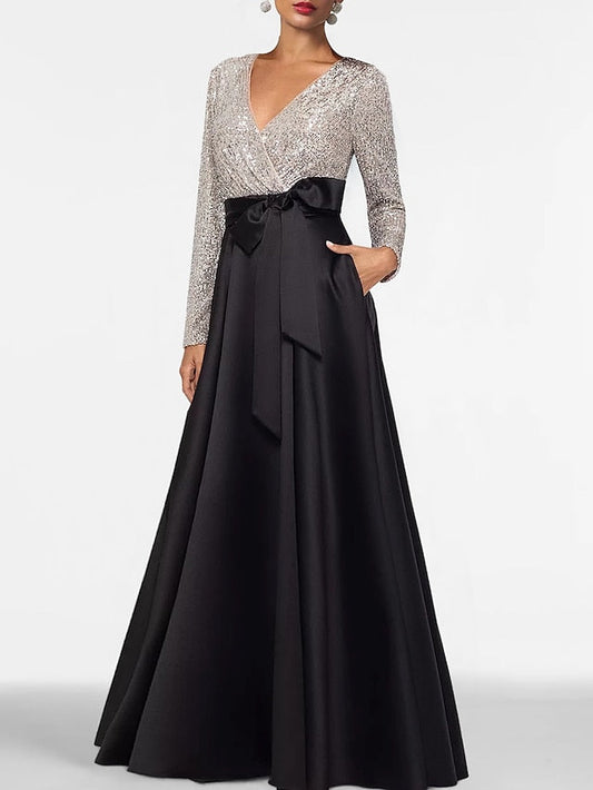 Evening Length Floor Formal Dress A-Line Elegant Long Gown FashionChic