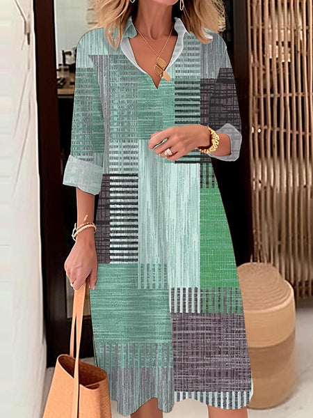 Women's Midi Dress Shirt Dress Casual Dress Outdoor Office