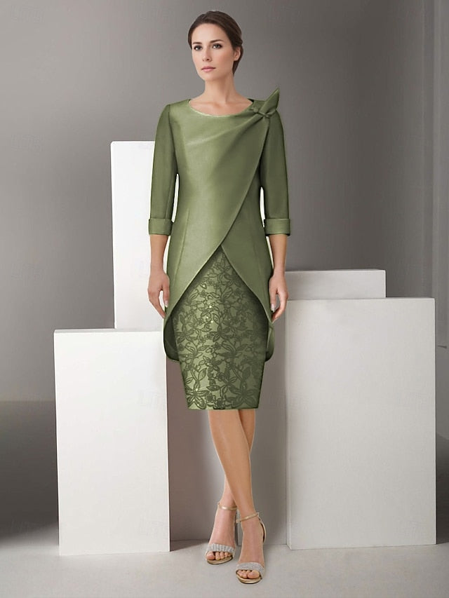 Sheath the of Piece Embroidered Mother Suit Two Dress Jacket FashionChic