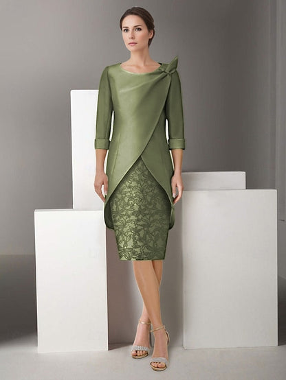 Sheath the of Piece Embroidered Mother Suit Two Dress Jacket FashionChic