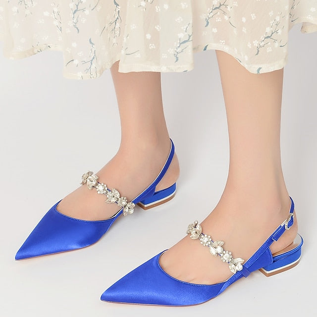 Crystal Flat Bridal Women's Heel Shoes Wedding FashionChic