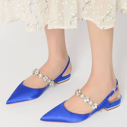 Crystal Flat Bridal Women's Heel Shoes Wedding FashionChic