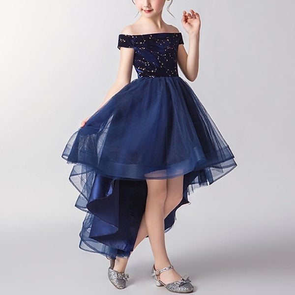 Performance Dress Party Color Solid Girls' Sleeveless Kids FashionChic