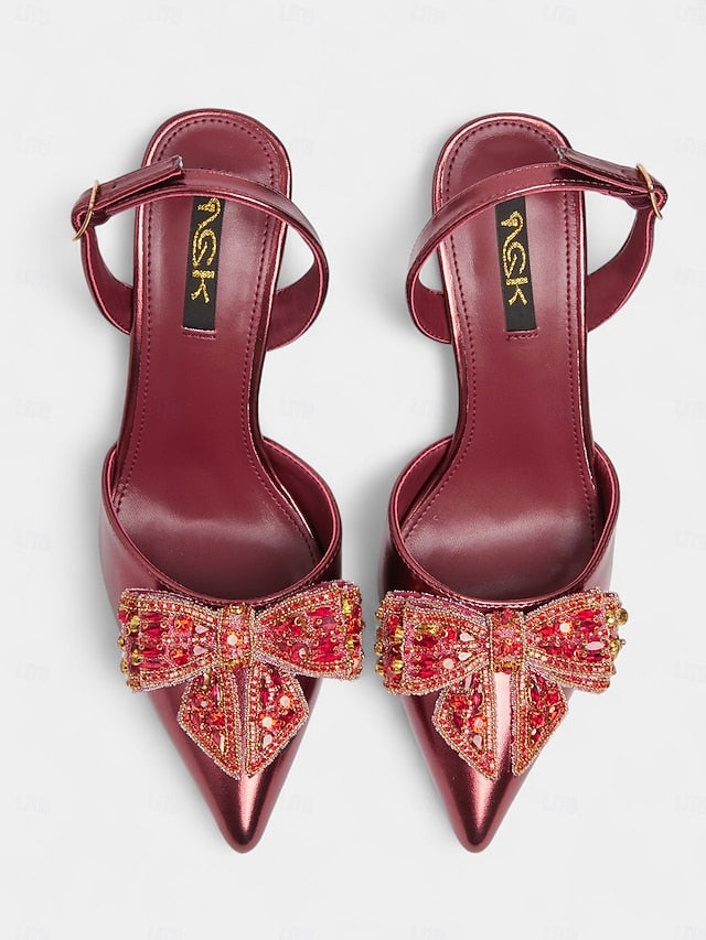 Pointed Metallic Slingback - High Gold Toe Pumps Women's FashionChic