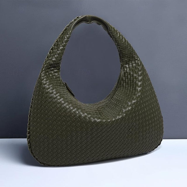 Hobo Leather Burgundy Women's Bag – Woven Faux Chic FashionChic
