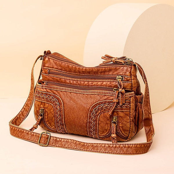 Leather Women's Faux Shoulder Brown Vintage Bag – Boho FashionChic