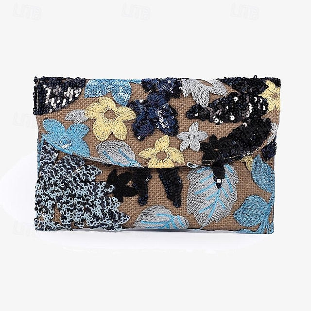 Embroidered Handheld Women's Evening Floral Clutch - Bag FashionChic