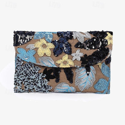 Embroidered Handheld Women's Evening Floral Clutch - Bag FashionChic