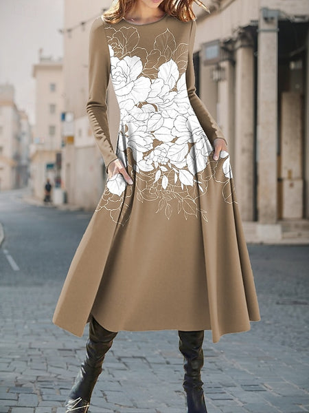 Women's Midi Dress A Line Dress Fit And Flare Dress