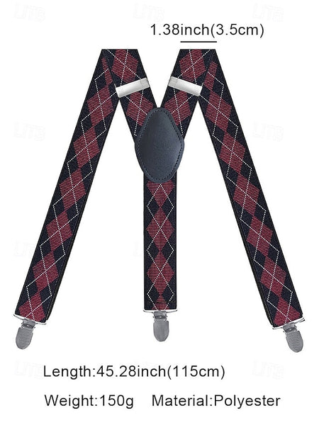 – Clip-On Pattern Men's Suspenders Classic Argyle FashionChic