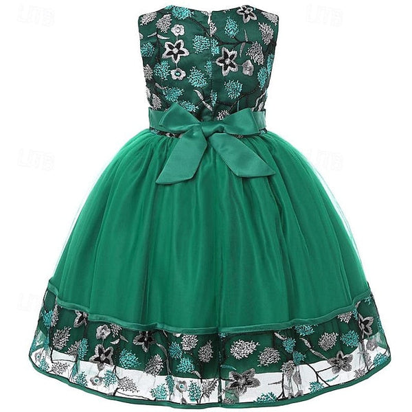 Dress Girls' Girl Flower Party Sleeveless 3D FashionChic