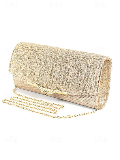 - Handbag Clutch Elegant Gold Glitter Party Women's Evening FashionChic
