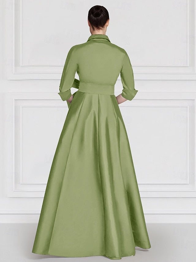 the of Mother A-Line Floral Embroidered Gown Evening Bride Satin FashionChic