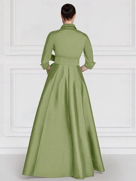 the of Mother A-Line Floral Embroidered Gown Evening Bride Satin FashionChic