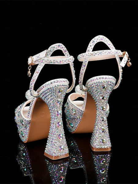 Crystal-Embellished Platform with Women's Sandals Glamorous FashionChic
