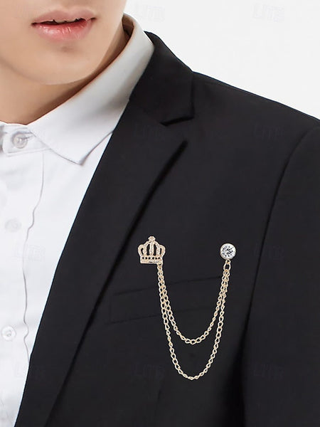 Crown Men's and with Bow Velvet Chain Detail Tie – FashionChic