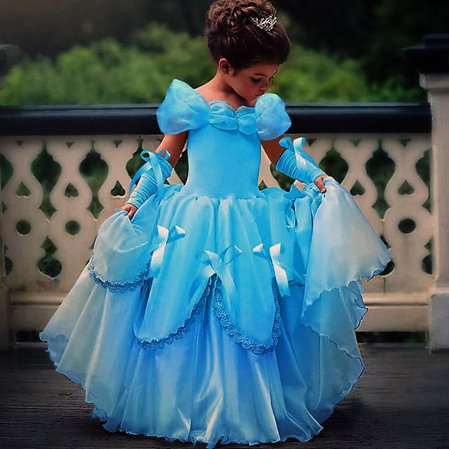 Princess Flower Girl's Gloves with Off Dress Belle FashionChic