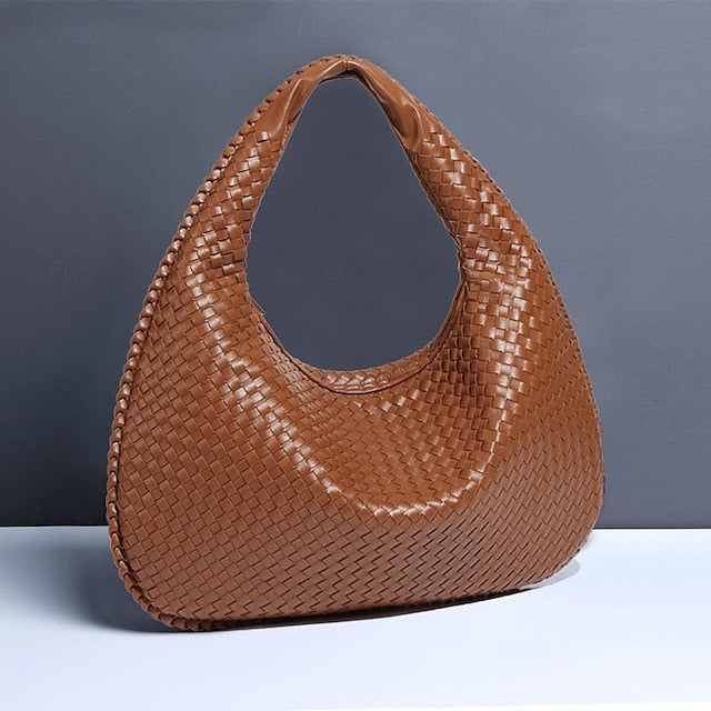 Hobo Leather Burgundy Women's Bag – Woven Faux Chic FashionChic