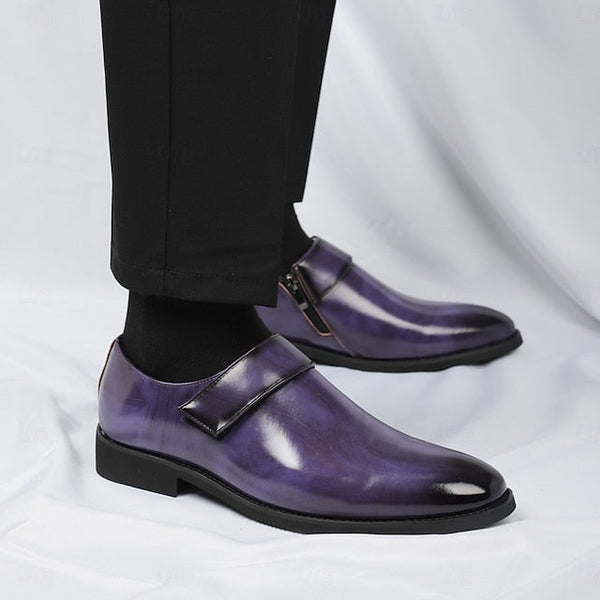 Dress Loafers Leather Brown Shoes Men's Business Slip-On FashionChic