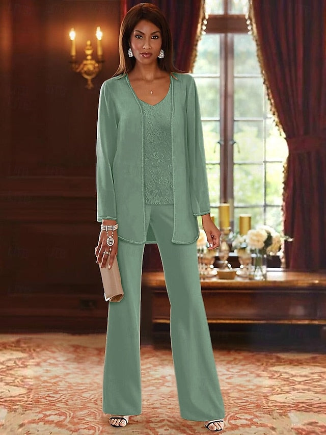 Wedding 3 Formal Beach Pantsuit Piece the Mother Bride of FashionChic