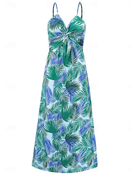 Women's Casual Dress Swing Dress Slip Dress Floral Leaf