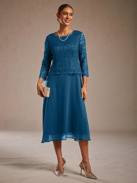 Women's Midi Dress Chiffon Dress Elegant Wedding Guest FashionChic