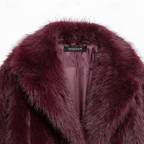 Comfortable Warm Women's Fur Pocket Coat Faux Furs FashionChic