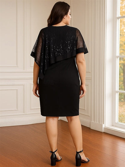 Mother Black Dress / Plus Column the Size of Sheath Bride FashionChic