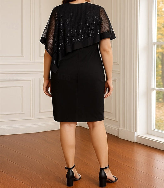 the Black Dress Mother Sheath Column of / Plus Size Bride FashionChic