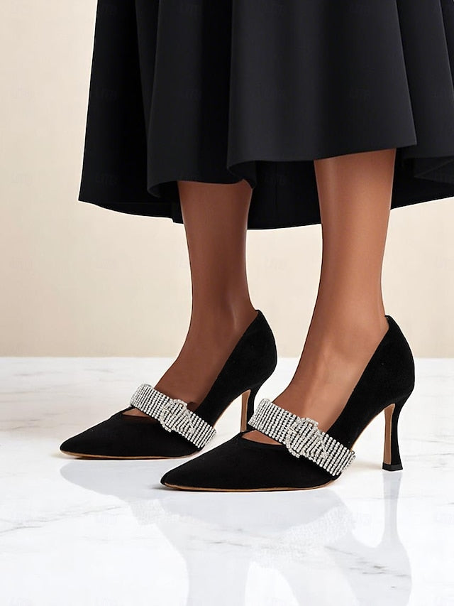 Women's Pumps Rhinestone-Embellished Slingback with FashionChic