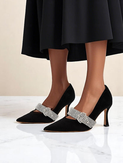 Women's Pumps Rhinestone-Embellished Slingback with FashionChic