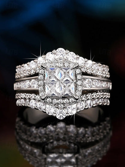 with Set Wedding Luxury Ring Zirconia Cubic FashionChic