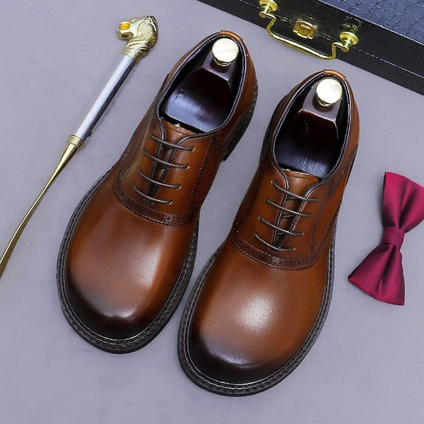 Shoes- Layer First Dress Genuine Oxford Men's Leather FashionChic