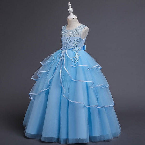 Color Solid Kids Party Sleeveless Dress Girls' FashionChic