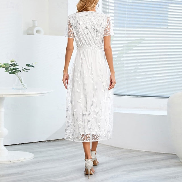 Mother Elegant V the Neck Bride A-Line Sequin of Dress FashionChic