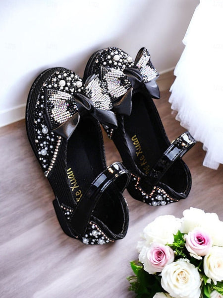 Jane – Girls' Mary Shoes Bow Sparkly Glitter Rhinestone FashionChic