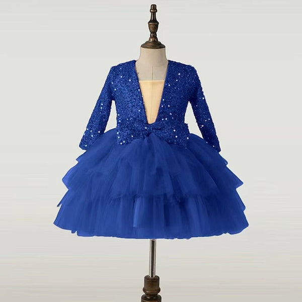 Dress Party Long Sleeve Sequin Performance Kids Girls' FashionChic