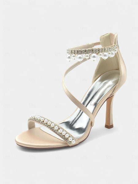 Party Satin Heels – Pointed-Toe Pink Chic Strap Ankle FashionChic