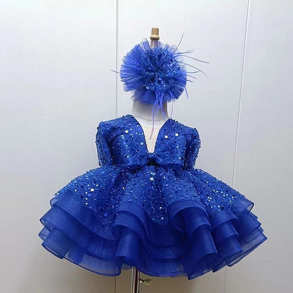 Sequin Kids Long Party Flower Girls' Girl Dress FashionChic