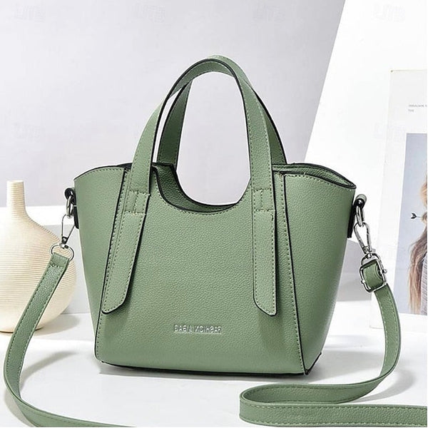 Casual PU Handbag Durable Earth Daily Leather Women's FashionChic