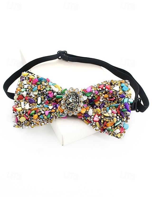 with Luxury Strap Men's – Tie Gemstone Adjustable Bow FashionChic