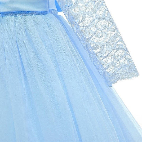 Girls' Flower Sleeve Kids Half Dress Girl Wedding FashionChic