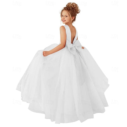 Girls' Party Solid Dress Color Flower Girl Kids FashionChic