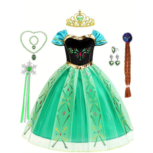 Party Theme Girl Flower Fairytale Frozen Dress Princess Anna FashionChic