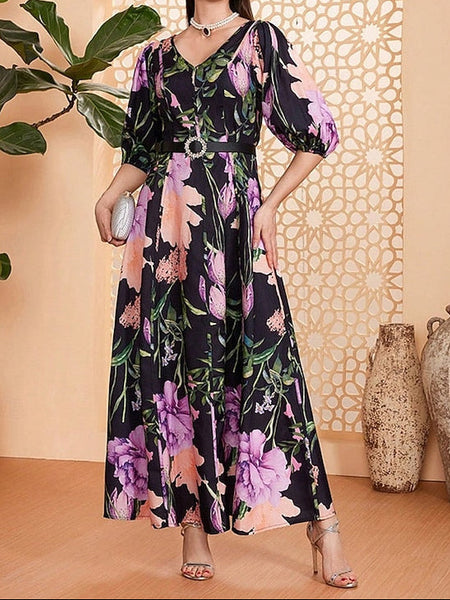 Floor Elegant Neck Dress the Length Bride A-Line V Mother of FashionChic