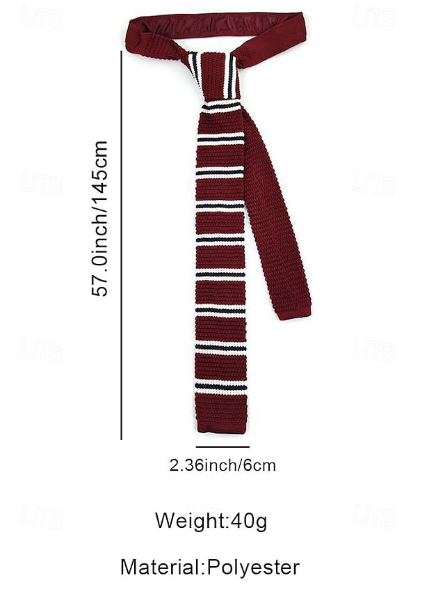 Neck Men's Stylish Christmas Stripe Knit - Tie Woven FashionChic