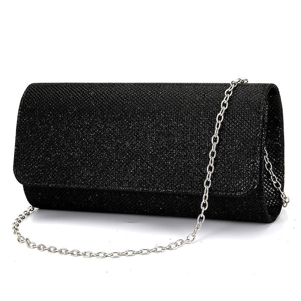 – Glitter Evening Silver Women's Clutch Purse Elegant FashionChic