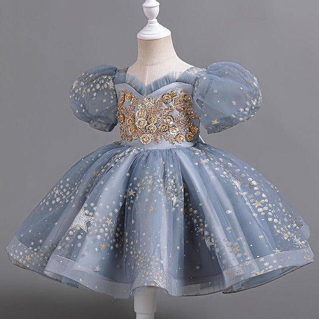 Dress Party Girls' Floral Flower Kids Girl Sequin FashionChic