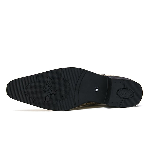 Oxford Metallic Shoes Shiny Faux Men's Gold – Dress FashionChic