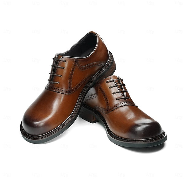 Shoes- Layer First Dress Genuine Oxford Men's Leather FashionChic